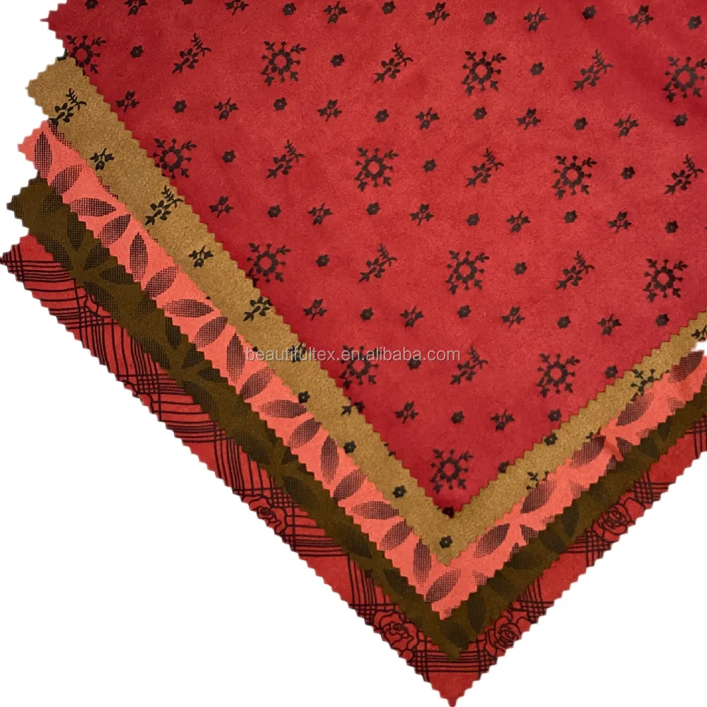 Custom Pattern Embossed Scuba Suede Fabric