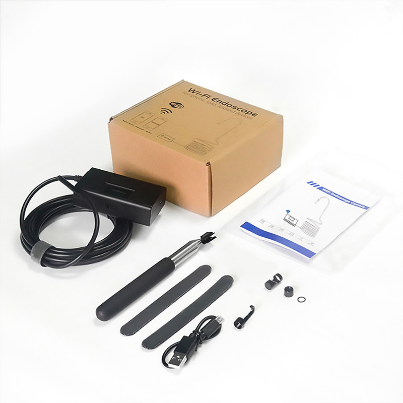 Newest 5.0MP HD WiFi Borescope Semi-Rigid Snake Inspection Camera with Auto Focus 6X Zoom HD Snake Camera for Android iOS 2m