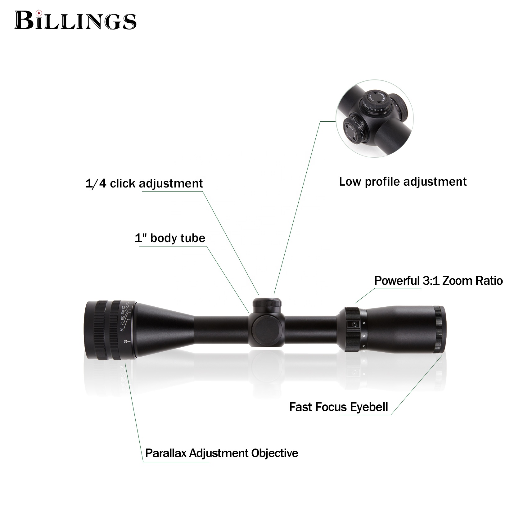 Hiii 3-9x50 Ao Shooting Hunting Accessories Tactical Air Riflescopes