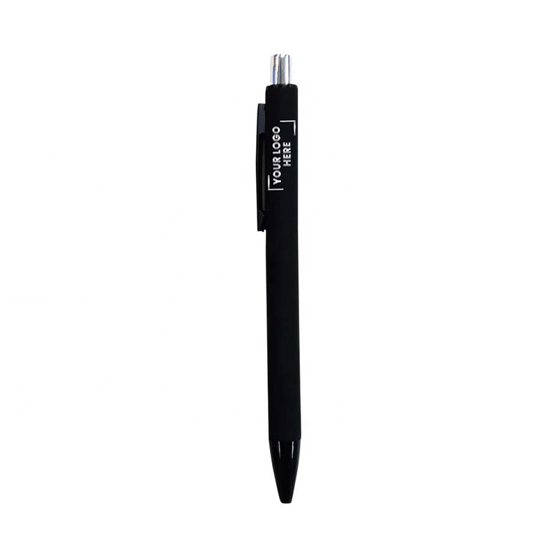 Fashion business ball pen with a matt black barrel a shiny coloured plunge pens