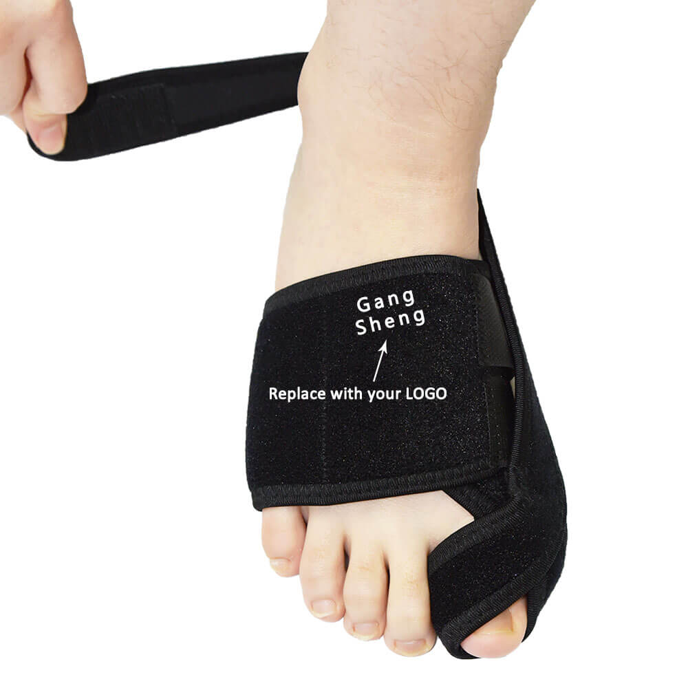 2021 Gangsheng New Design Neoprene Material Black Bunion Splint Toe Straightener Big Toe Separator Corrector