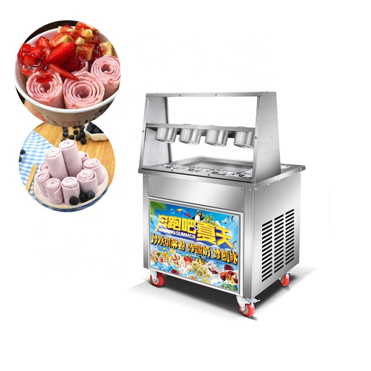 Commercial Thai Fried Ice Cream Roll Machine Fried Ice Cream Machine