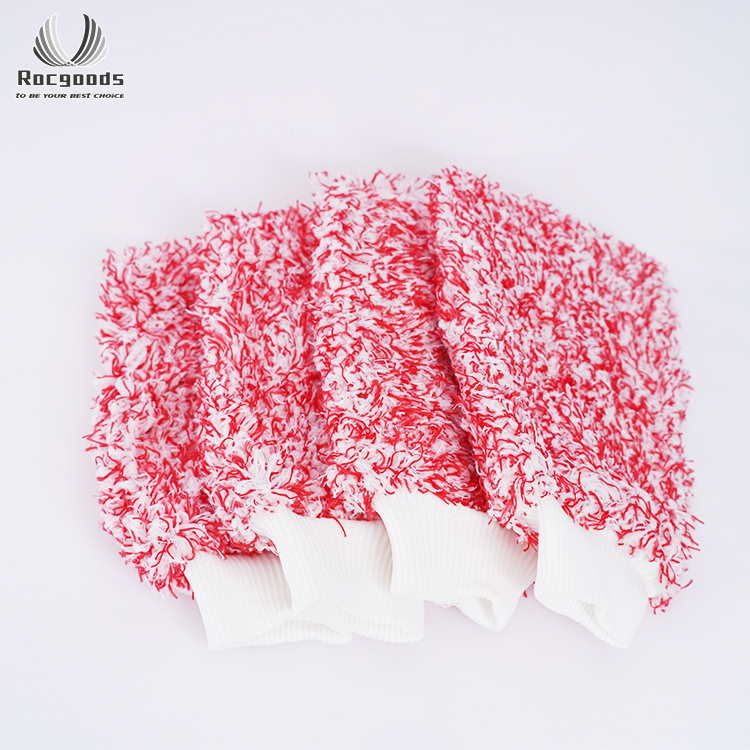 18X28CM 85gram hot sale custom colorful 2 in 1 microfiber car wash cleaning mitt
