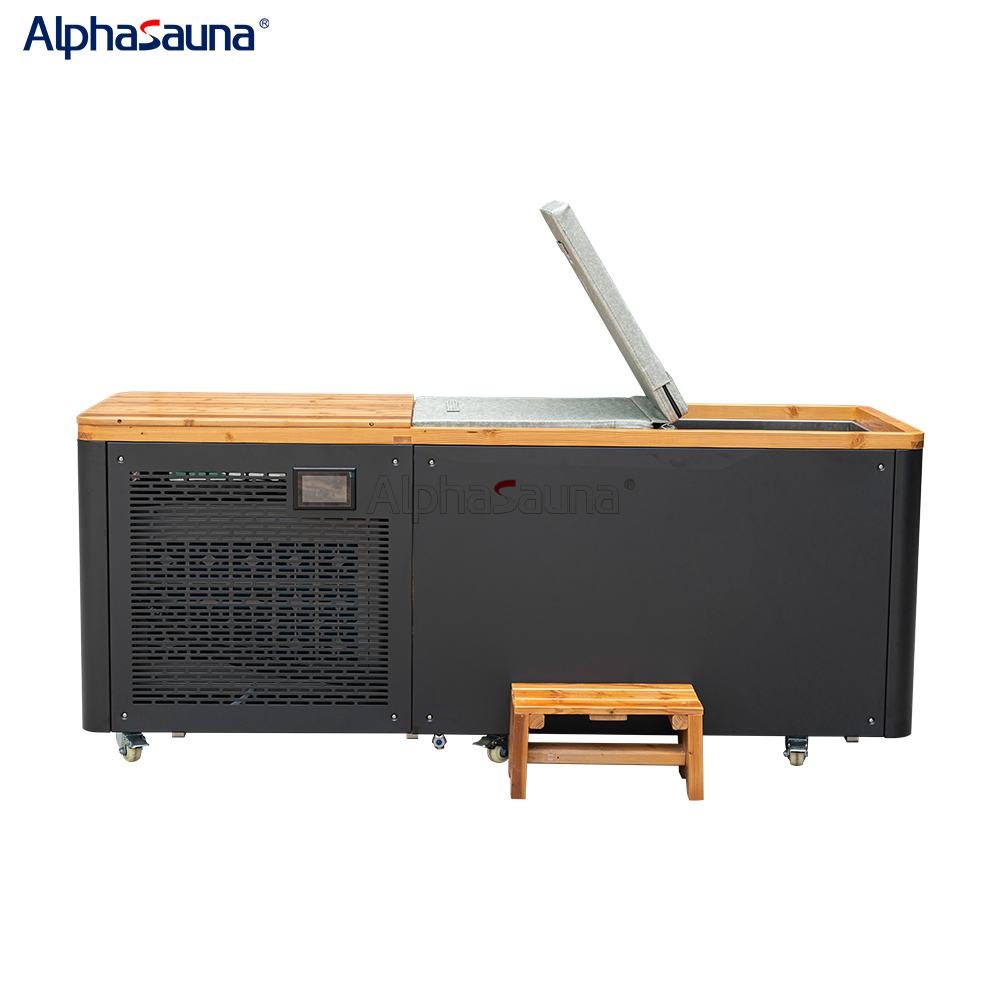 Wi-Fi control New Design Wooden Outdoor Wood Cold Plunge Tub Cooling Unit Portable Ice Bath Tub Chiller For Athletes