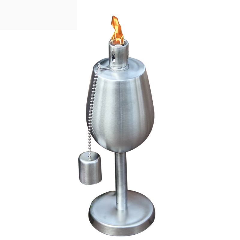 Patio Garden Stainless Steel Oil Table Torch For Outdoor With Fiberglass Wick