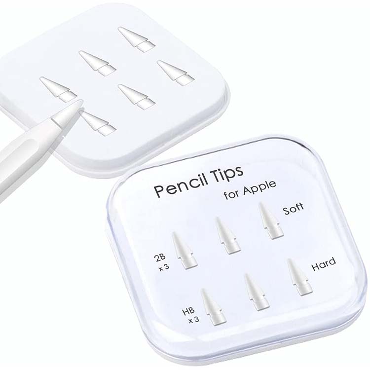 High Quality Both Soft Hard Double-Layered iPad Stylus Nibs 6Pcs Replacement Pencil Tips for Apple Pencil 1st / 2nd Generation