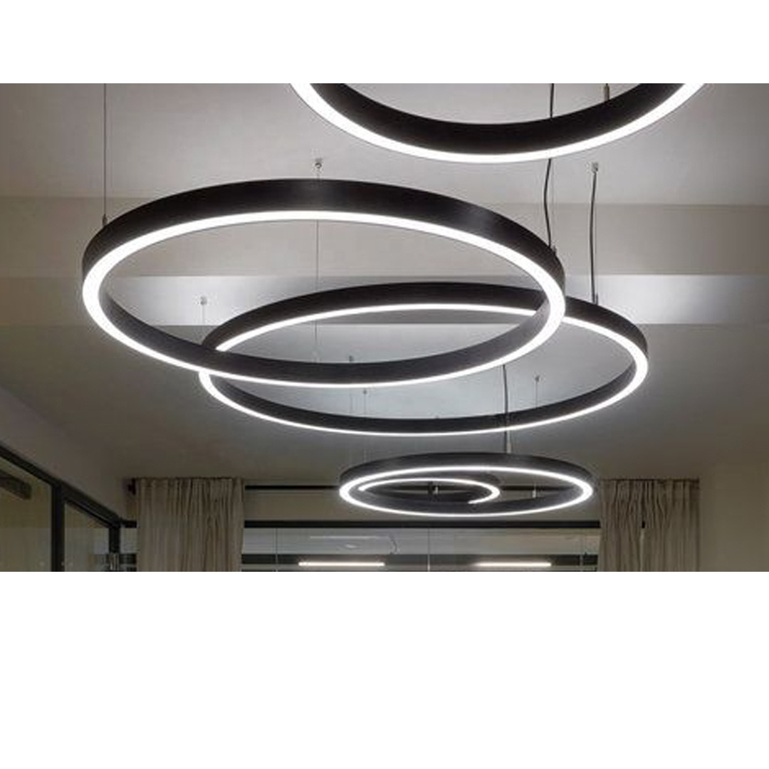 Dimmable Ring LED Pendant Lights Bedroom Table Dining Living Room Elegant Chandelier Hoops Decor Lusters Pendant Indoor Lighting