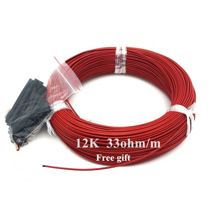 12K 33 Ом ПТФЭ сопротивление углеродного волокна нагревательный кабель для подогрева пола