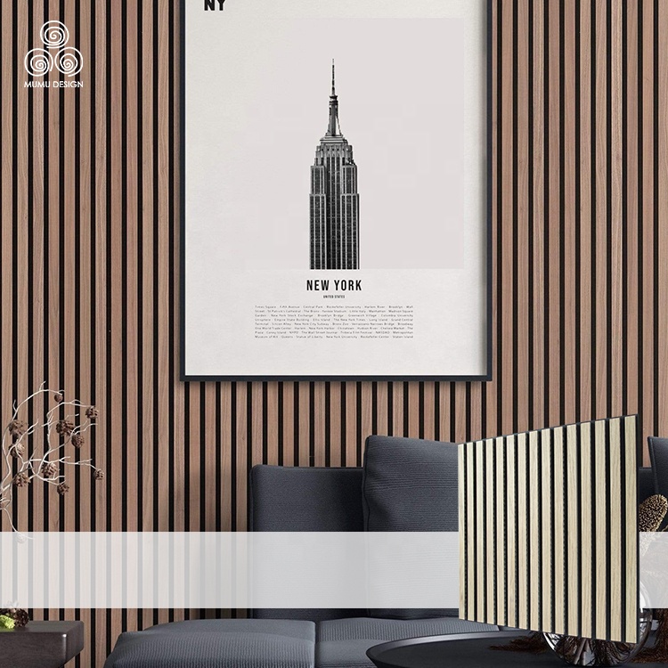 Acoustic panels for MUMU premium music equipment studio easy installation Wood Composite Grooved Wall Panel