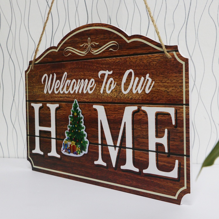 Factory custom printing wood christmas welcome sign for front porch