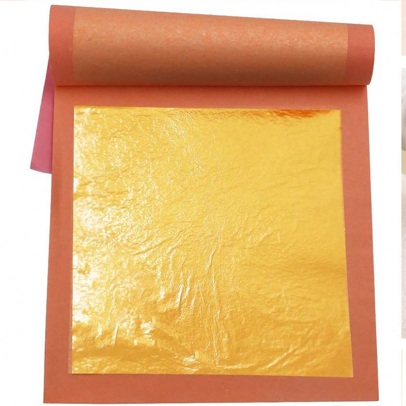 9.33x9.33cm Booklet Type 25 Sheets/ Book 99% 24K Gold Foil for Skin Care Beauty Makeup Food Decoration 24K Edible Gold Leaf
