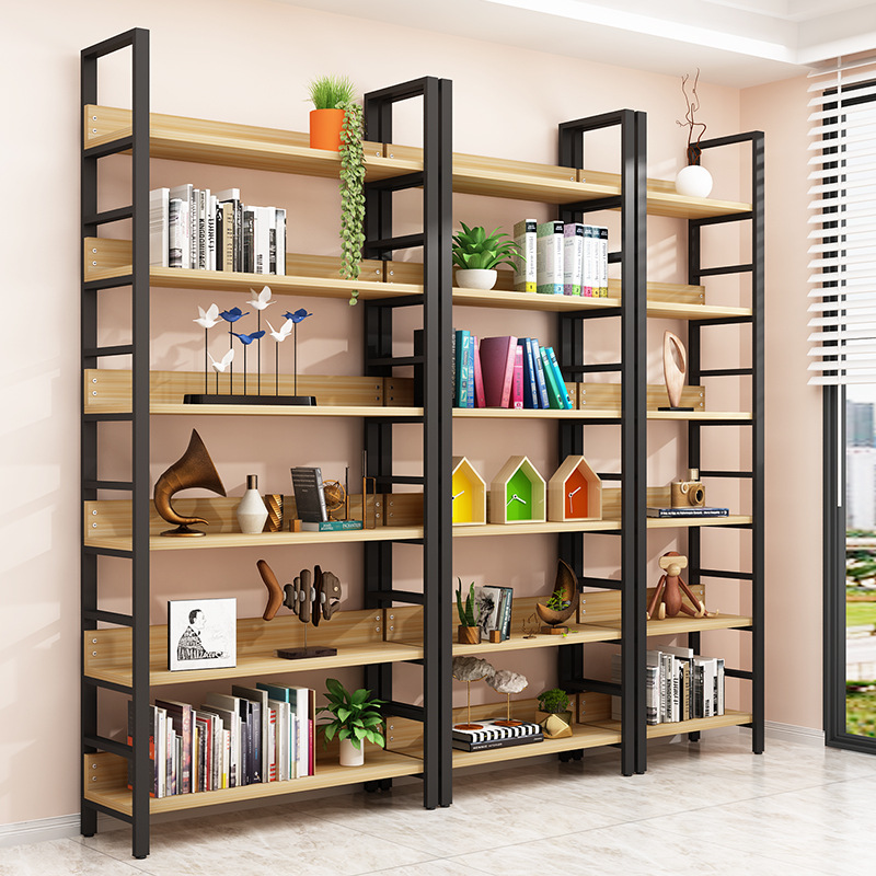 Simple Bookcase racks Steel Storage Shelf Living Room shelves Display shelves Multilayer Floor Library Bookshelf Rental House