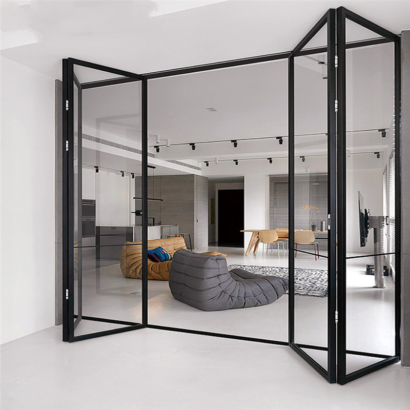4 панели bi fold glassaluminum alloyed патио сложенный аккордеон дом двери гаража интерьер