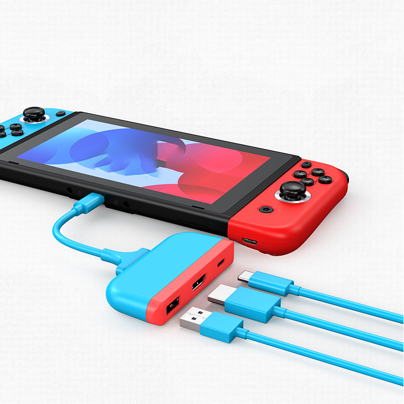 Мульти USB сплиттер Тип C адаптер Портативный 4K док-кабель ТВ контроллер концентратор USB 3,0 конвертер шнур для Nintendo переключатель