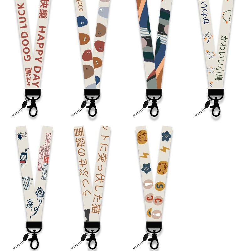 Cartoon Lovely Cute Neck Strap Keychain Lanyard For Keys ID Badge Holder Hang Rope Webbings Ribbon Mobile Phone Accessories