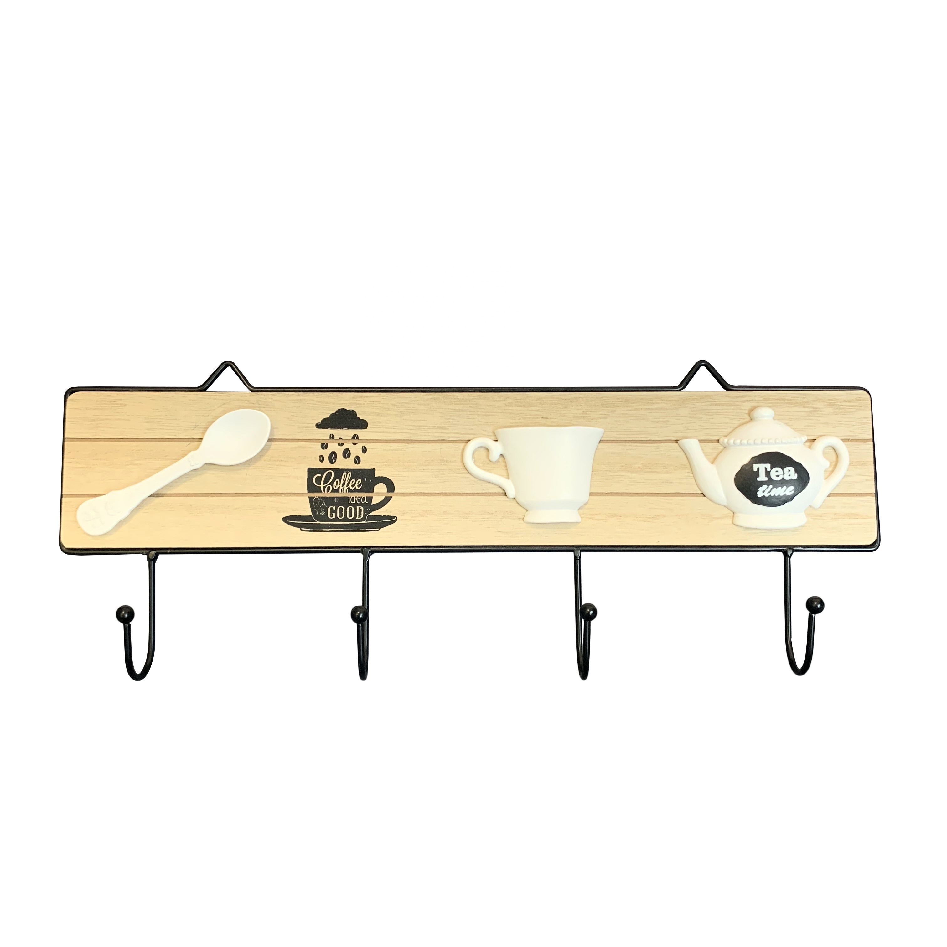 Decorative Custom Hanger Wooden Wall Mount Hanging Storage Hooks For Kitchen And Bathroom