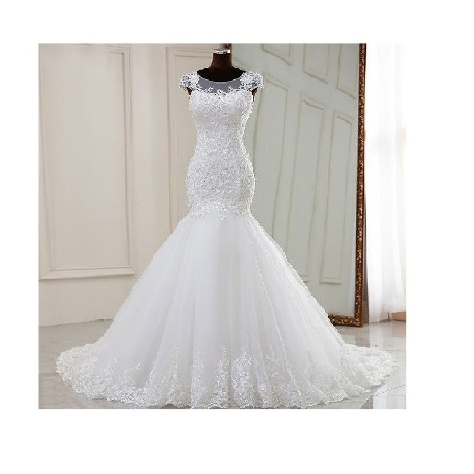 Africa Luxury French Lace Plus Size Mermaid Vestido De Noiva Bridal Tulle Mariage