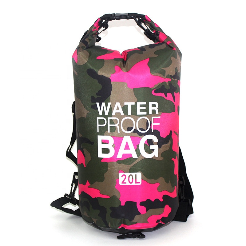 bulk stock Camouflage polyester beach backpack factory wholesale custom patterns portable double strips drifting waterproof bag