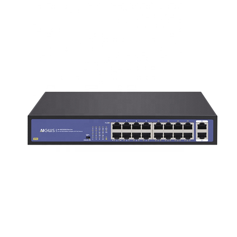 Original manufacturer sales 10/100M 16 port PoE switch 48V with 2*RJ45 ports