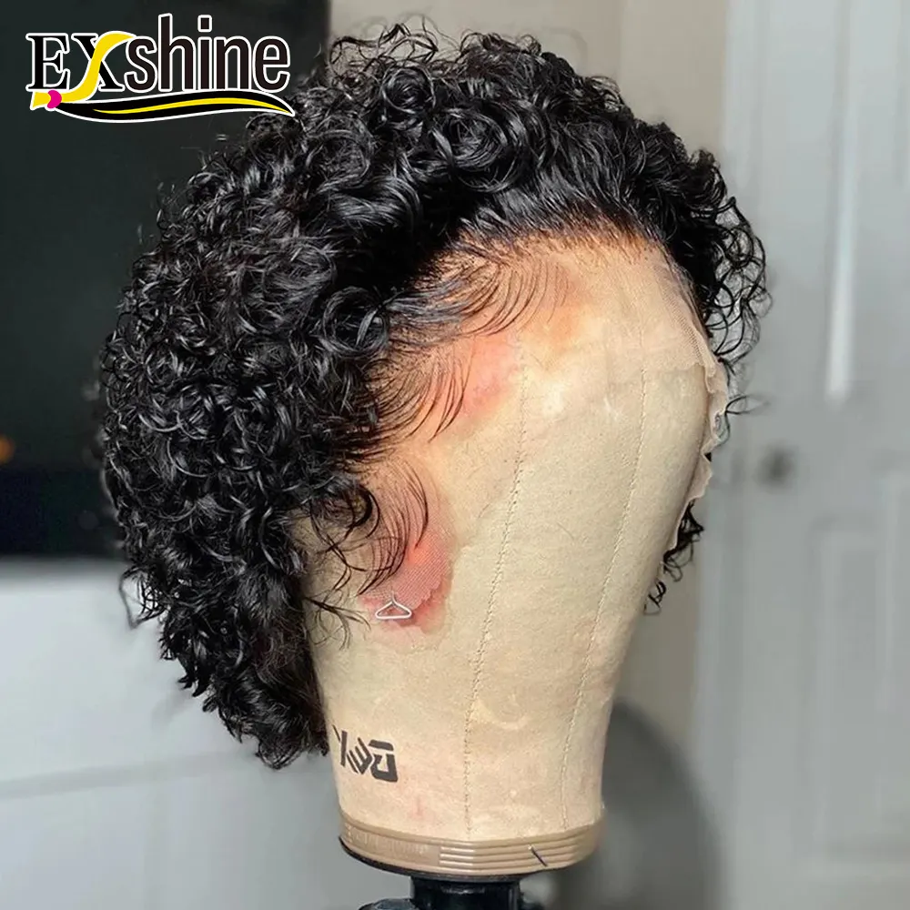 Wholesale Brazilian Short Pixie Cut Curly Wig,Perruque13X4 Lace Frontal Pixie Wig,Short bob wig HD Lace Human Hair Wig