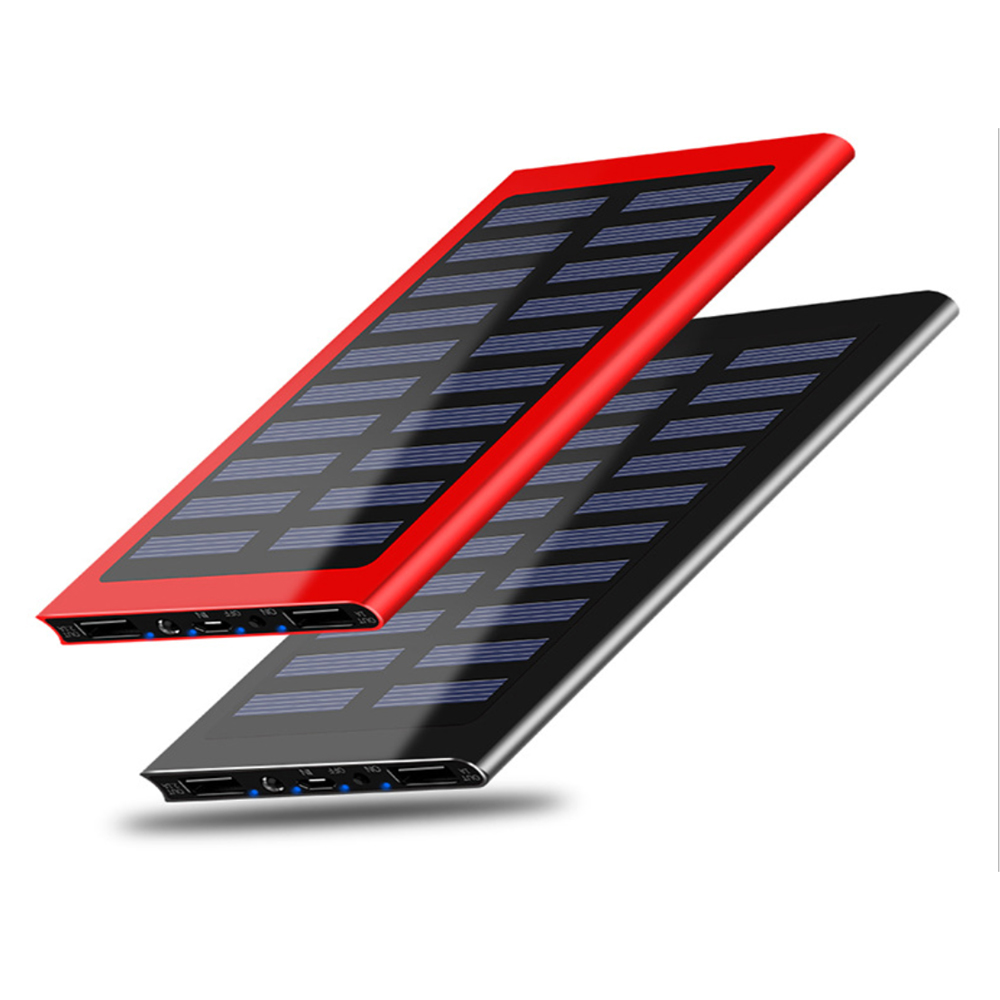10000mah Солнечная банка мощности, внешняя батарея с 2 портами (стандарт портативное солнечное зарядное устройство для мобильного телефона