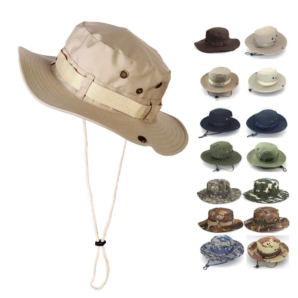 Wholesale Adult Bonnie Hat Sun Protection Fishing Hat Outdoor Travel Adjustable Chin Bucket Hat