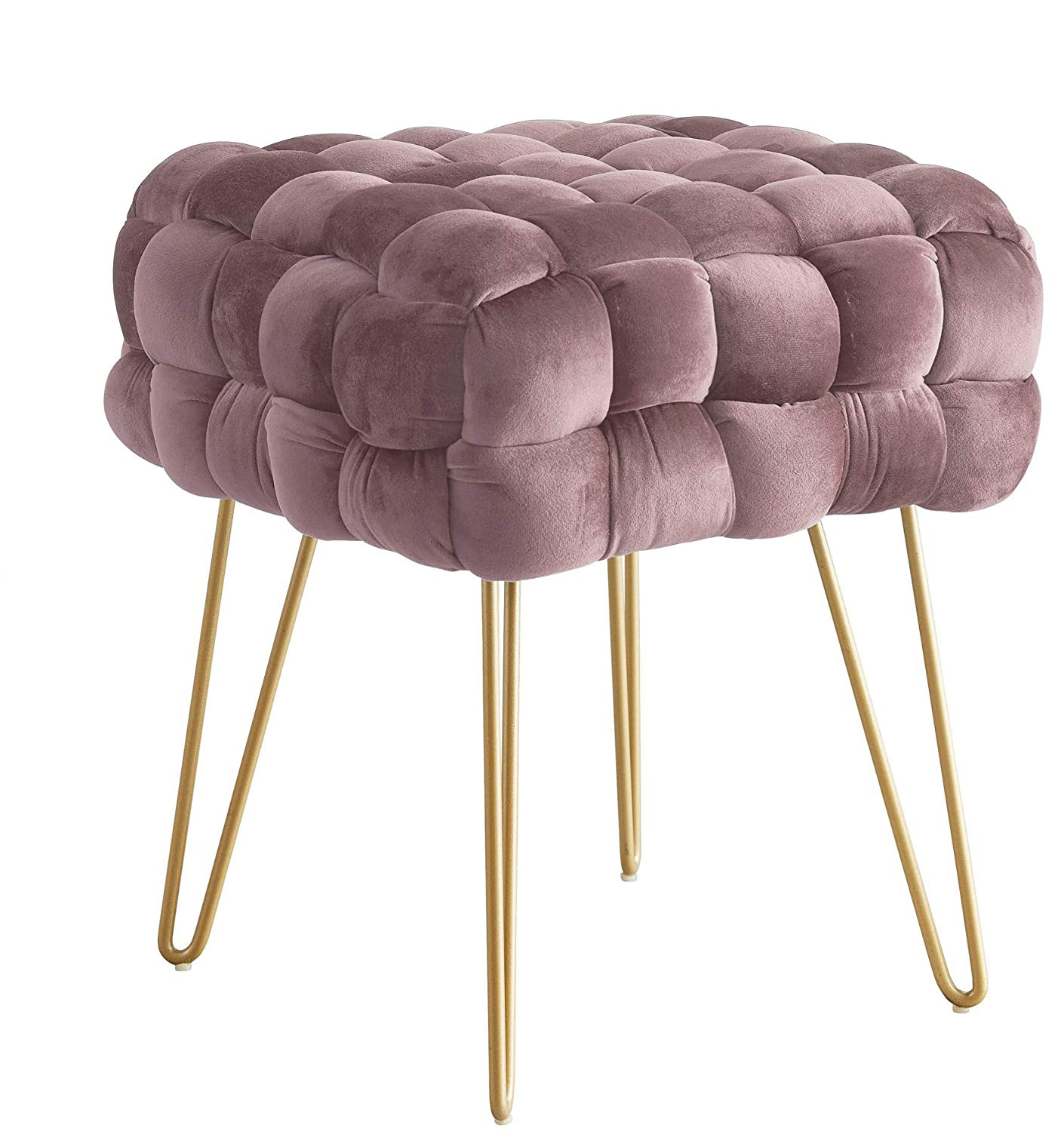 Special Hot Selling Super Soft Square Velvet footstool bed end ottoman stool Modern Luxury metal pouffe ottoman