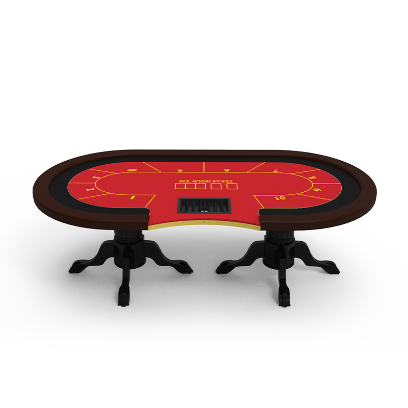YH Oval Texas Casino Table With Double Tigers Claw Feet and Chips Tray
