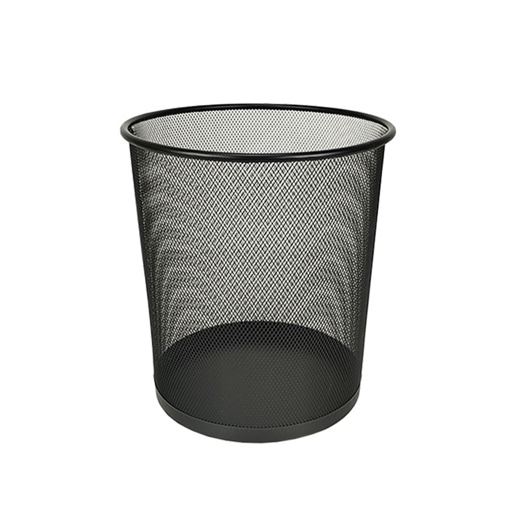 BX Round Metal Paper Wire Mesh Trash Can , Paper Basket,Lightweight and Sturdy Trash Bin Home Office