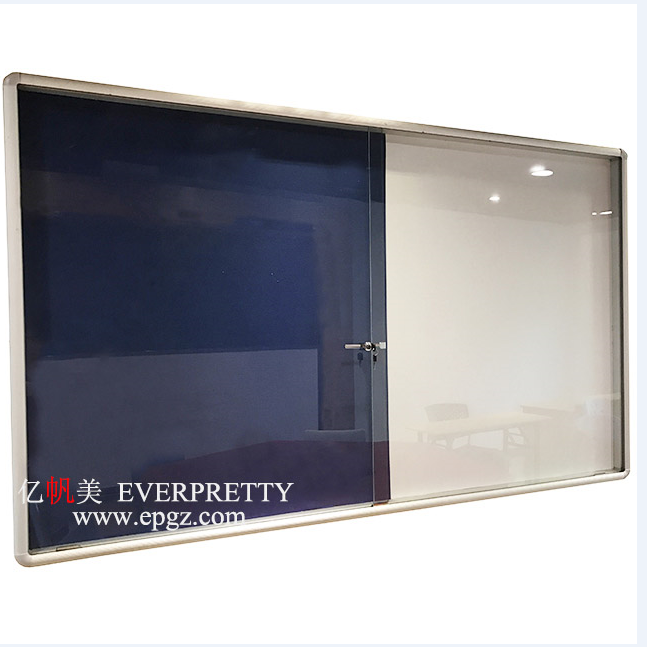 School wall mounted lockable notice board decoration acrylic door fabric message showcase enclosed bulletin board