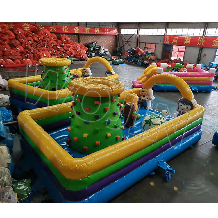 New design factory directly sell customized size and color combo Rock Climbing Wall inflatable bounce castle climbing wall