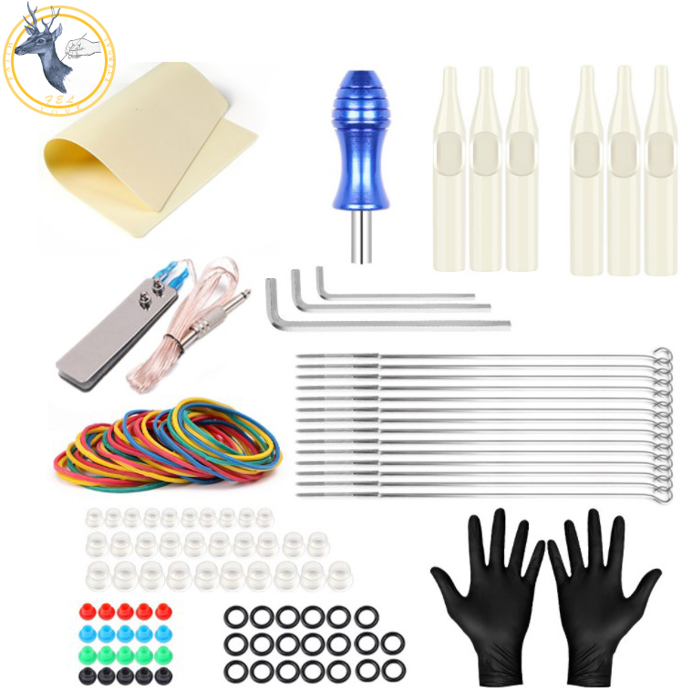 FEL Professional Rotary Tattoo Coiling Machine Gun Kits Complete Power Supply Needles Grip Tip Tattoo Full Kits