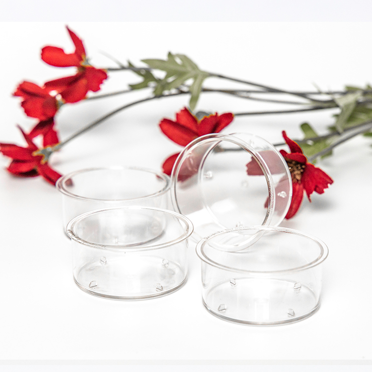 pc material round shape tealight candle holders plastic