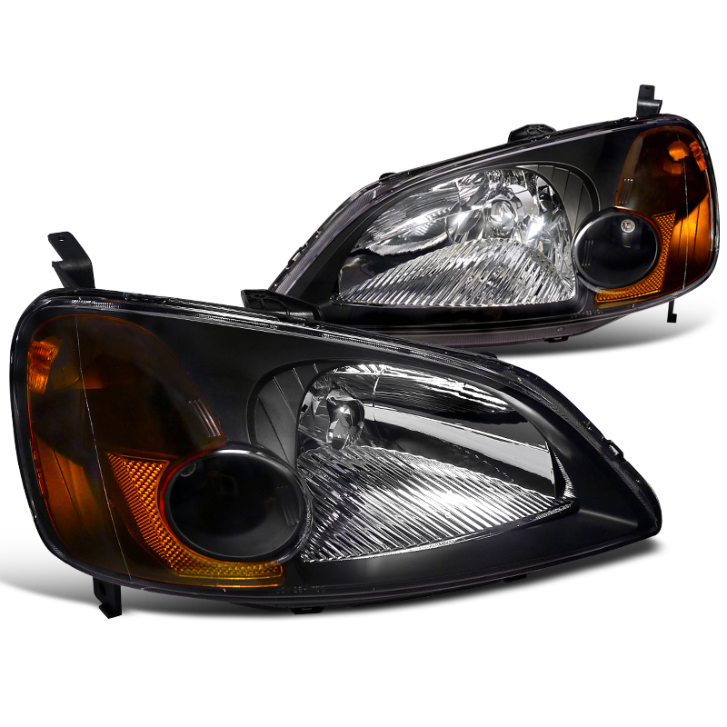 Автомобильная фара с черной рамкой для HONDA 2001-2003 CIVIC 33151S5AA01/33101S5AA01 HO2502116/HO2503116, автомобильная фара