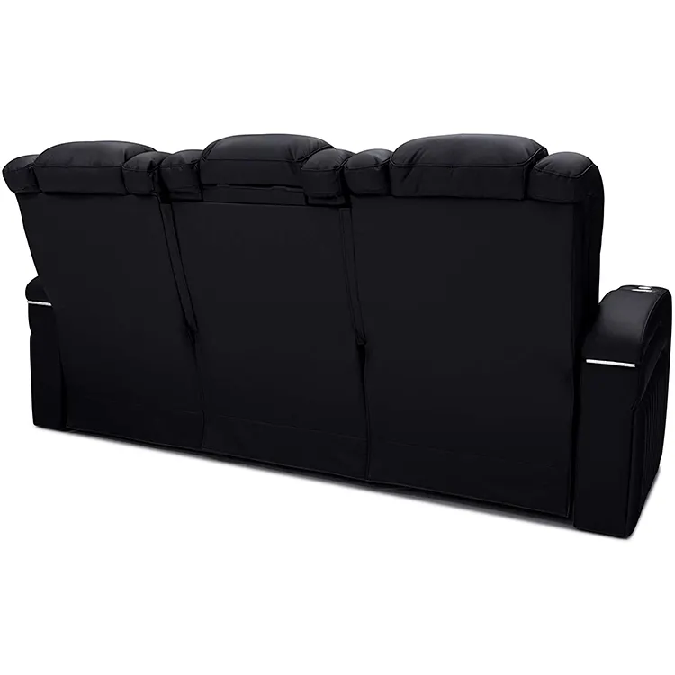 Black Movie Theater Seating Private Leather VIP Home Cinema Seat Sofa Luxury Electric Home Cinema Reclining Sofa With Cup Holder