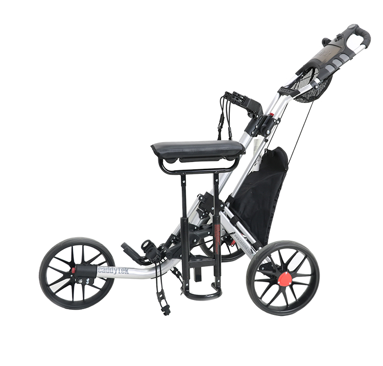 ZXM Easy Folding 3 Wheels Golf Push Carts Aluminum Black Golf Trolley