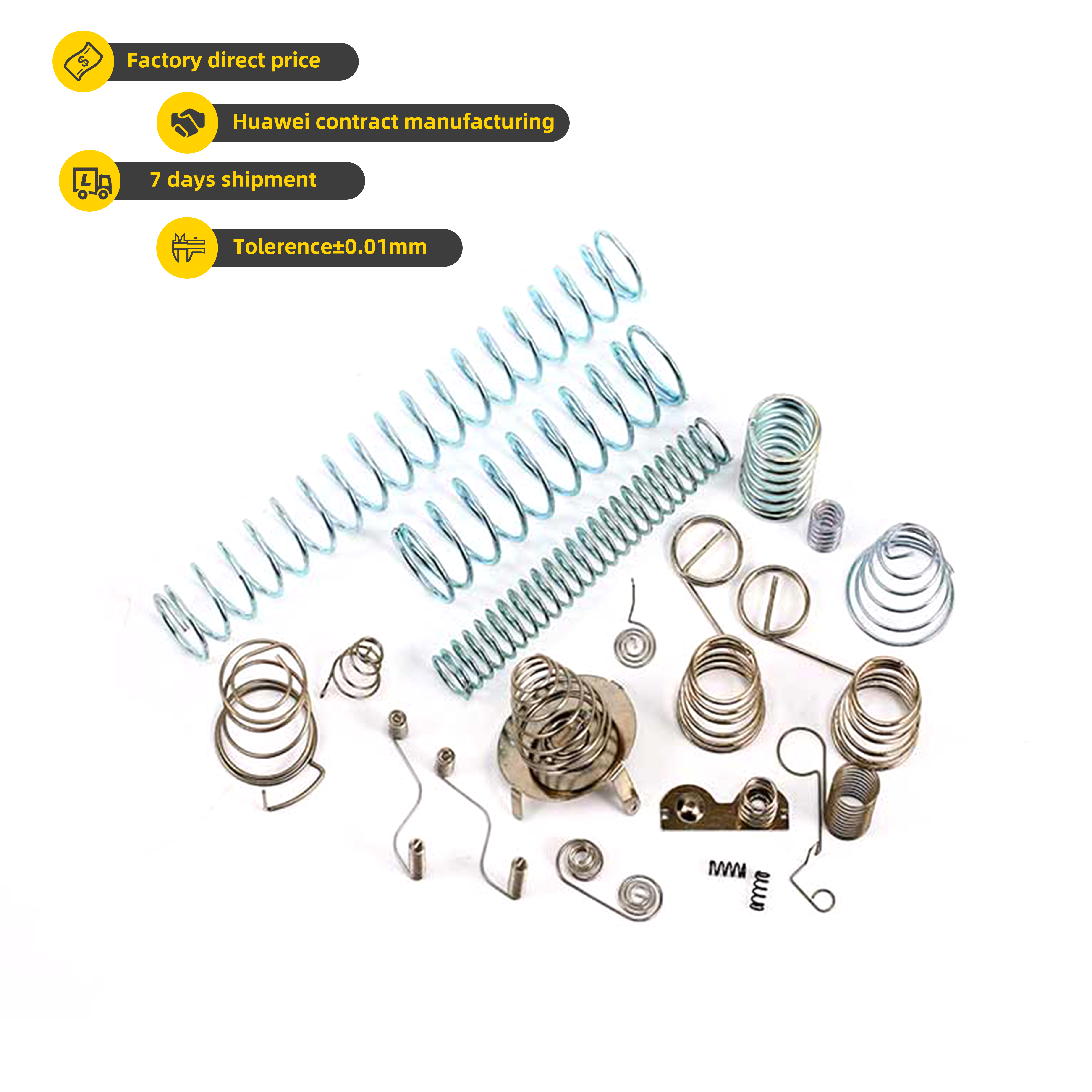 Supplier High Quality 316 Stainless Steel Metal Long Small Adjustable Double Hook Wire Coil High extension Tension Springs