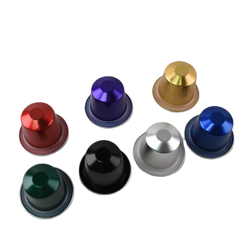 Цветные Одноразовые 15 мл Nespresso пустые кофейные капсулы из алюминиевой фольги с крышками для кафе, хлебобулочных магазинов