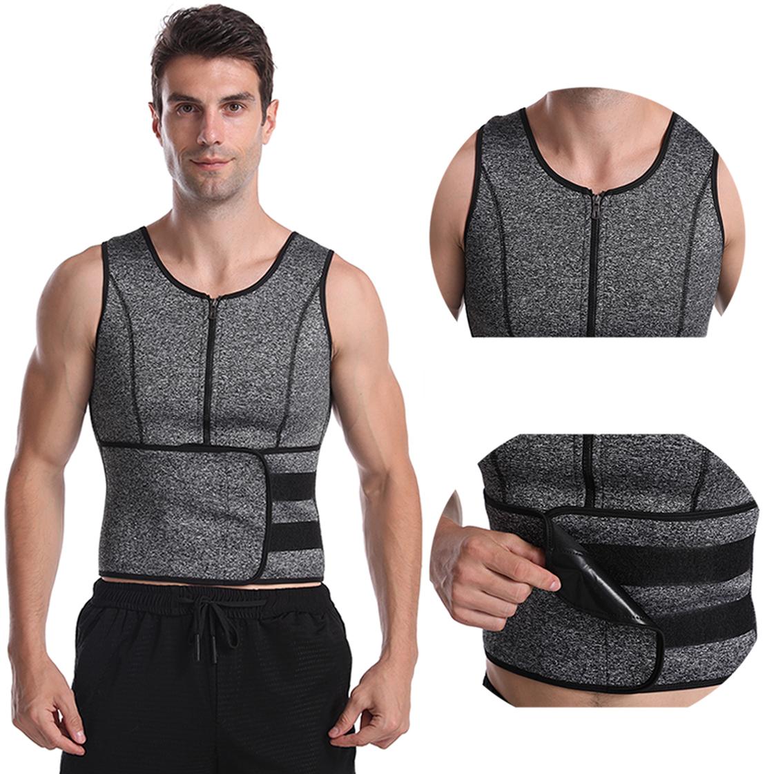 TENNEIGHT Men Shapewear Sauna Vest Hot Slimming Sweat Belt Compression Tummy Fat Burning Mens Body Shaper