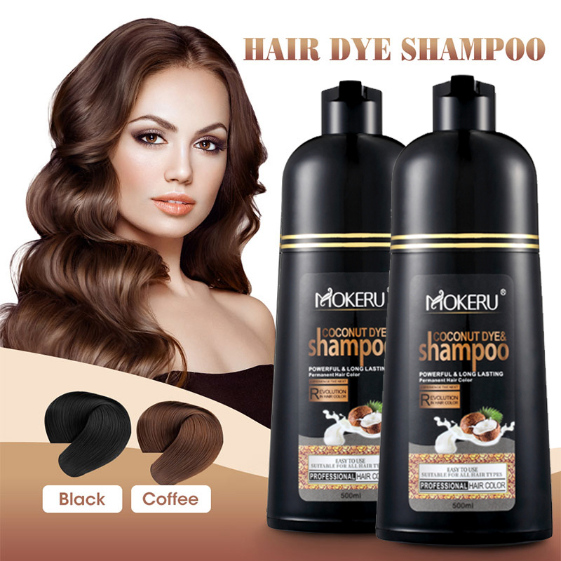 Mokeru Time-Saving Color Hair Dye Convenient Mild Fast Color Shampoo OEM Easy Wash Plant Hair Dye For Curly Hair