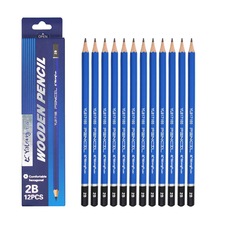 YALONG Wholesale High Quality Stationery Supplies 12pcs/set Advanced Non-toxic 2B Standard Pencils For Kids