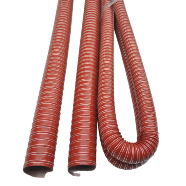 4 Inch Industrial flexible soft air duct red silicone high temperature air duct fire retardant air duct