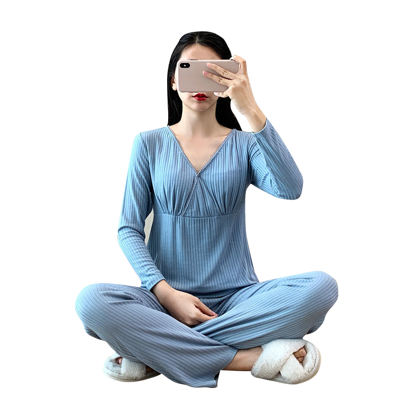 Wholesale Maternity Sleepwear Nursing Nightgown Breastfeeding Pregnant Women Pregnancy Pajamas