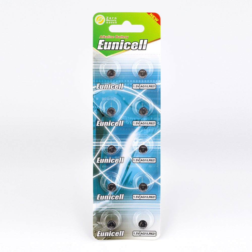 Ag1 lr621 Button Battery Shenzhen Eunicell 1.5V Alkaline Button Cell AG1 LR60 LR621 13mAh Smart Watch