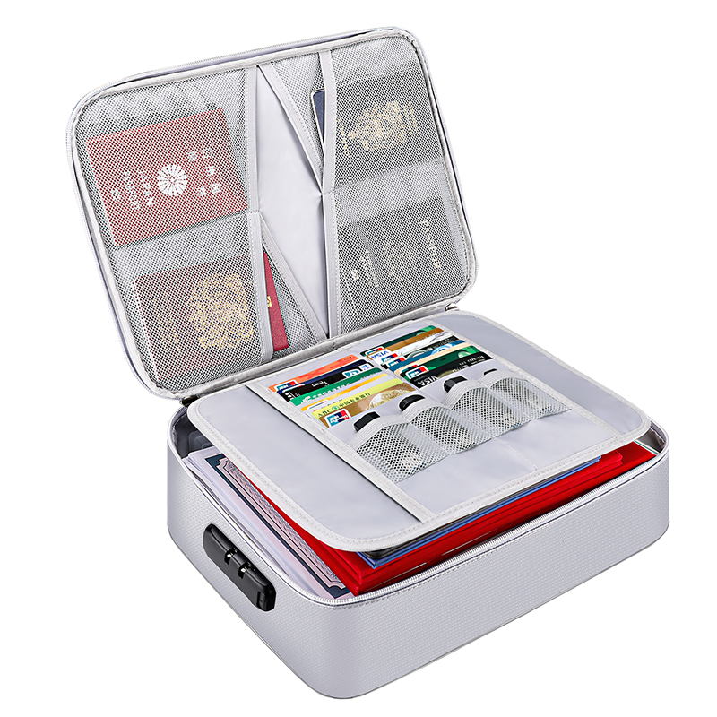 Fire Resistant Safe Storage Zipper Fireproof Cash Passport Legal Documents Storage Money Document Bags
