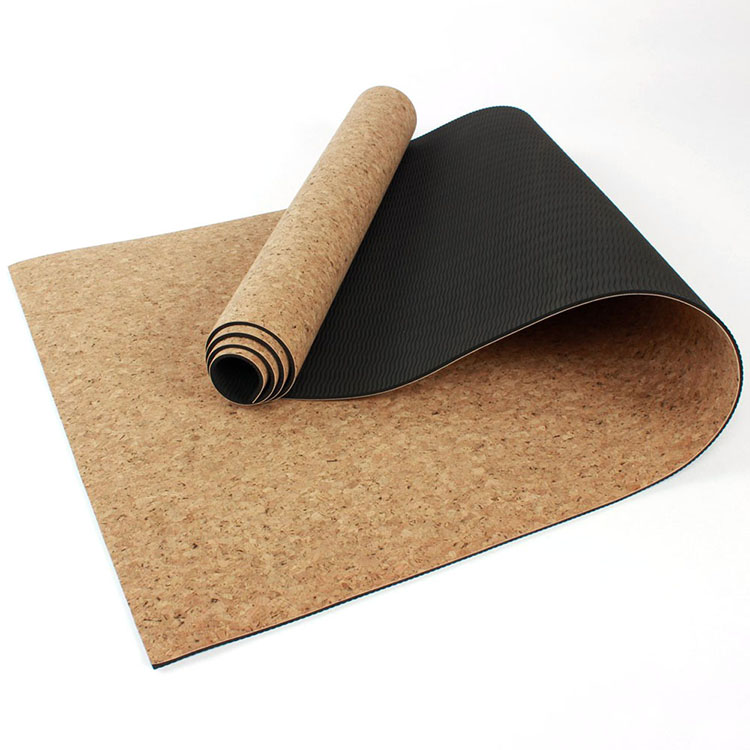 Dropshipping Private Label Custom Logo Eco Friendly Natural Organic Cork TPE Yoga Mat Anti-slip Yoga