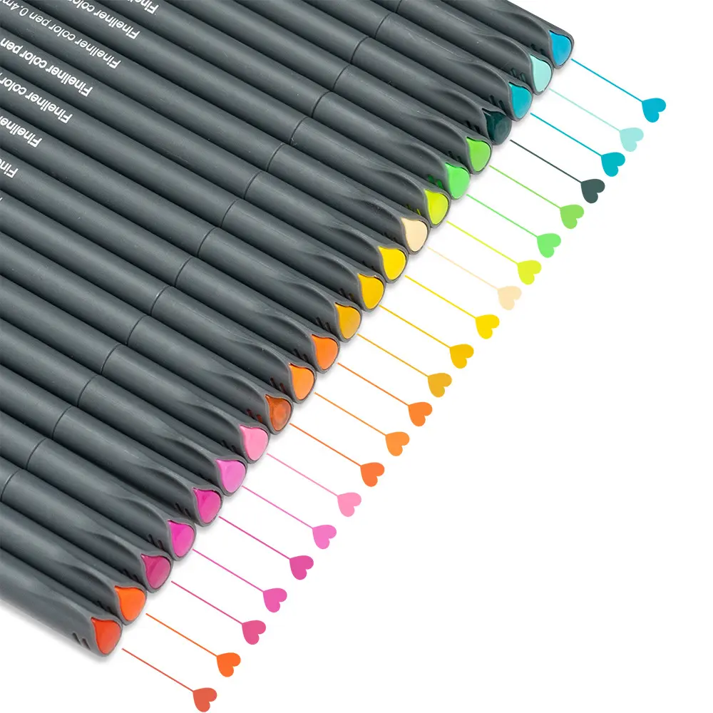 Маркеры HUIMAI с тонкими точками, 24 цвета, для рисования, записей, календаря