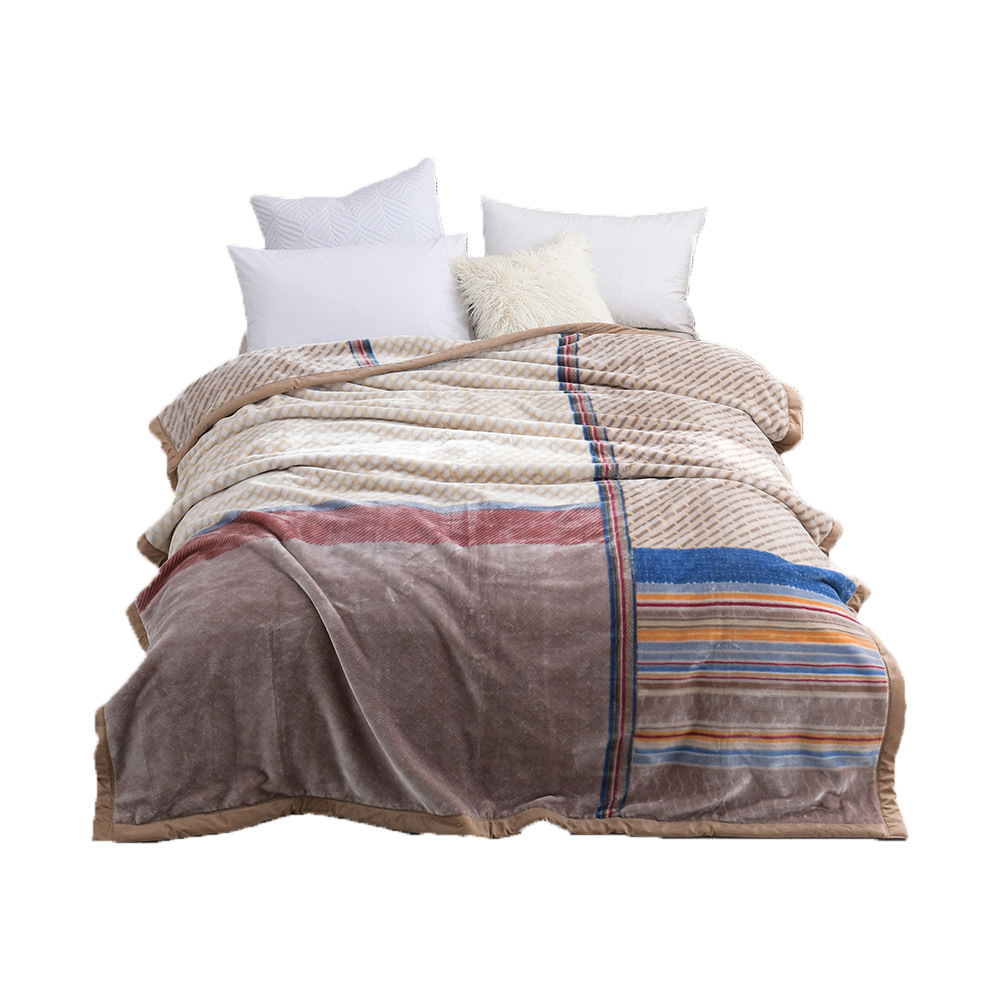 Different designs Splice pattern and high quality fluffy warm softest comfortable Raschel blanket