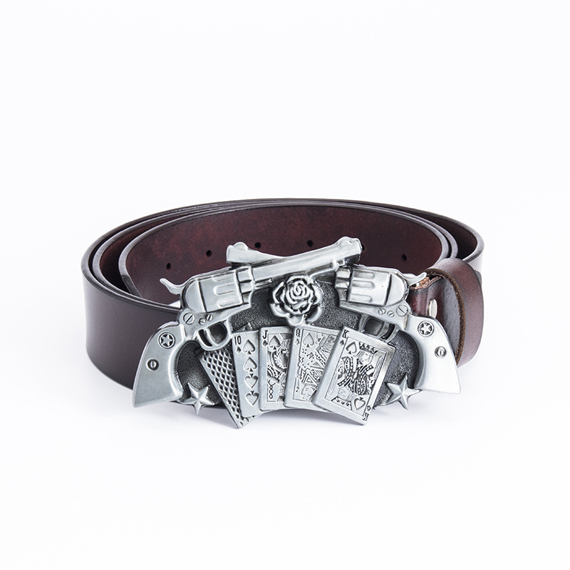 Manufacturers Euramerican Fashion Guns And Poker Belt Buckle Custom Western Cowboy Zinc Alloy Metal Belt Buckles
