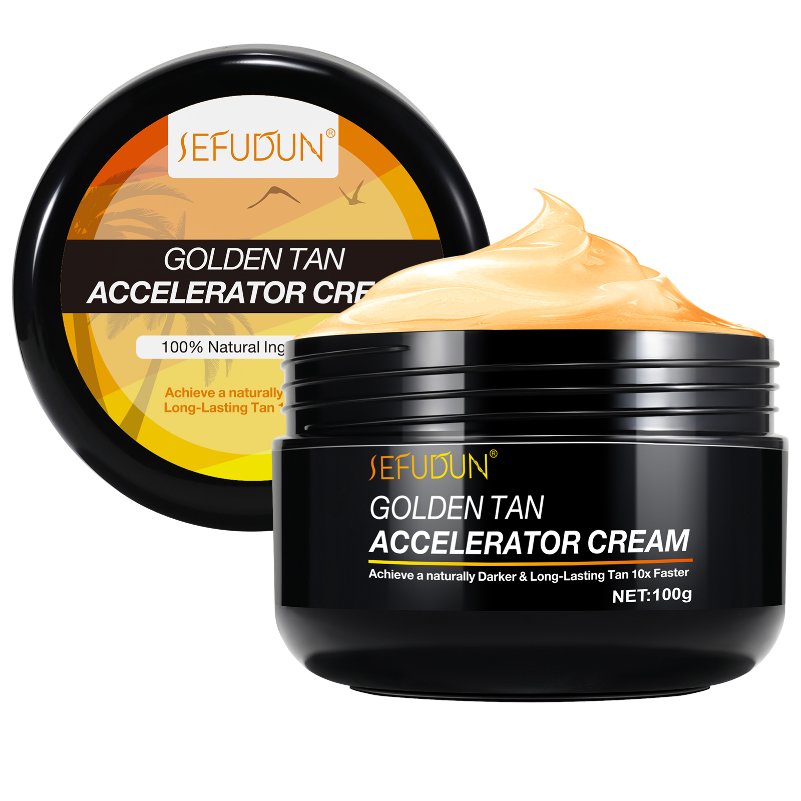 Sefudun, 100% натуральный ингредиент, крем-ускоритель золотого загара, 100 г